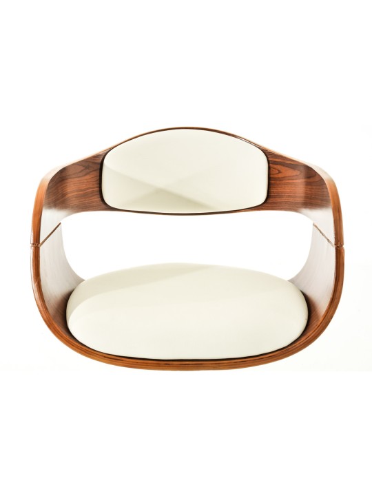 2 db Kingston C műbőr bárszék készlet, dió/fehér