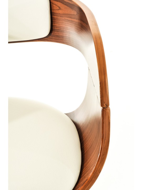 2 db Kingston C műbőr bárszék készlet, dió/fehér