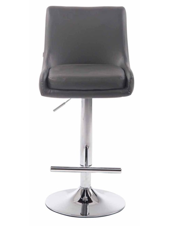 2 db bárszék Club króm műbőr szett, szürke