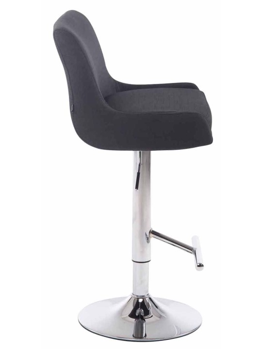 2 db-os bárszék szett, krómozott klubszövet, fekete