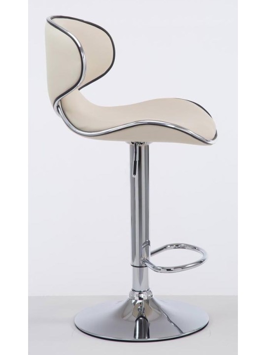 2 db bárszék Las Vegas V2 króm műbőr szett, krém