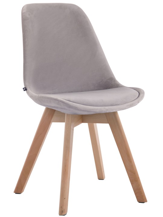 Látogatószék Borneo V2 bársony natúr, szürke