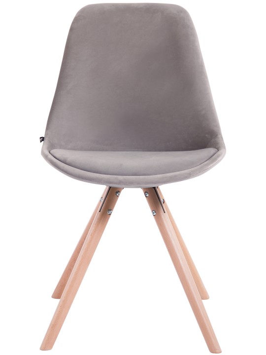 Látogatószék Toulouse bársony kerek natúr, szürke