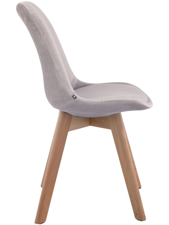 Látogatószék Borneo V2 bársony natúr, szürke