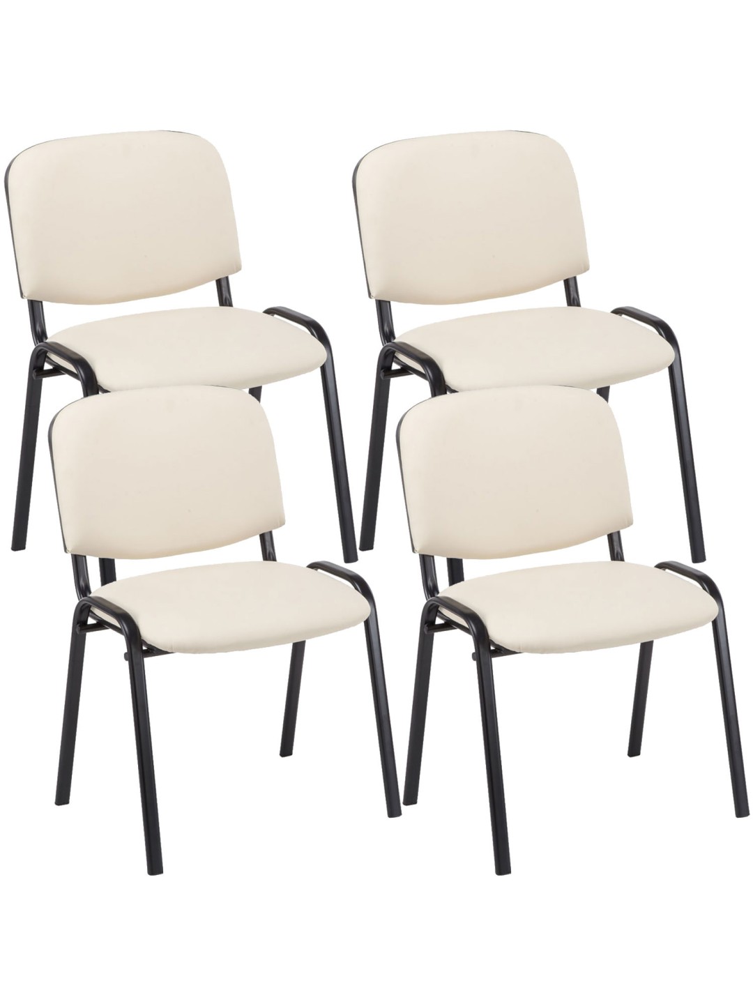 4 db-os Ken műbőr látogatószék szett, krém