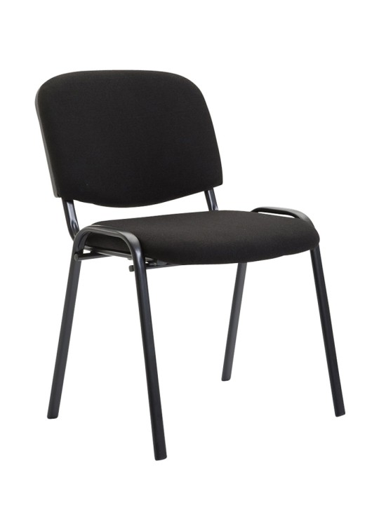 4db látogatói szék készlet Ken anyagból, fekete