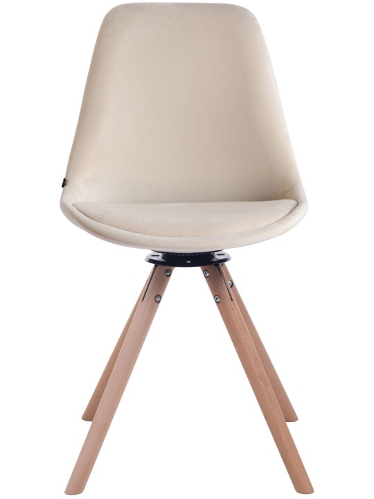 Troyes bársony kerek natúr étkezőszék, krém Troyes bársony kerek natúr étkezőszék, krém