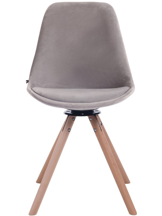 Troyes bársony kerek natúr étkezőszék, szürke Troyes bársony kerek natúr étkezőszék, szürke