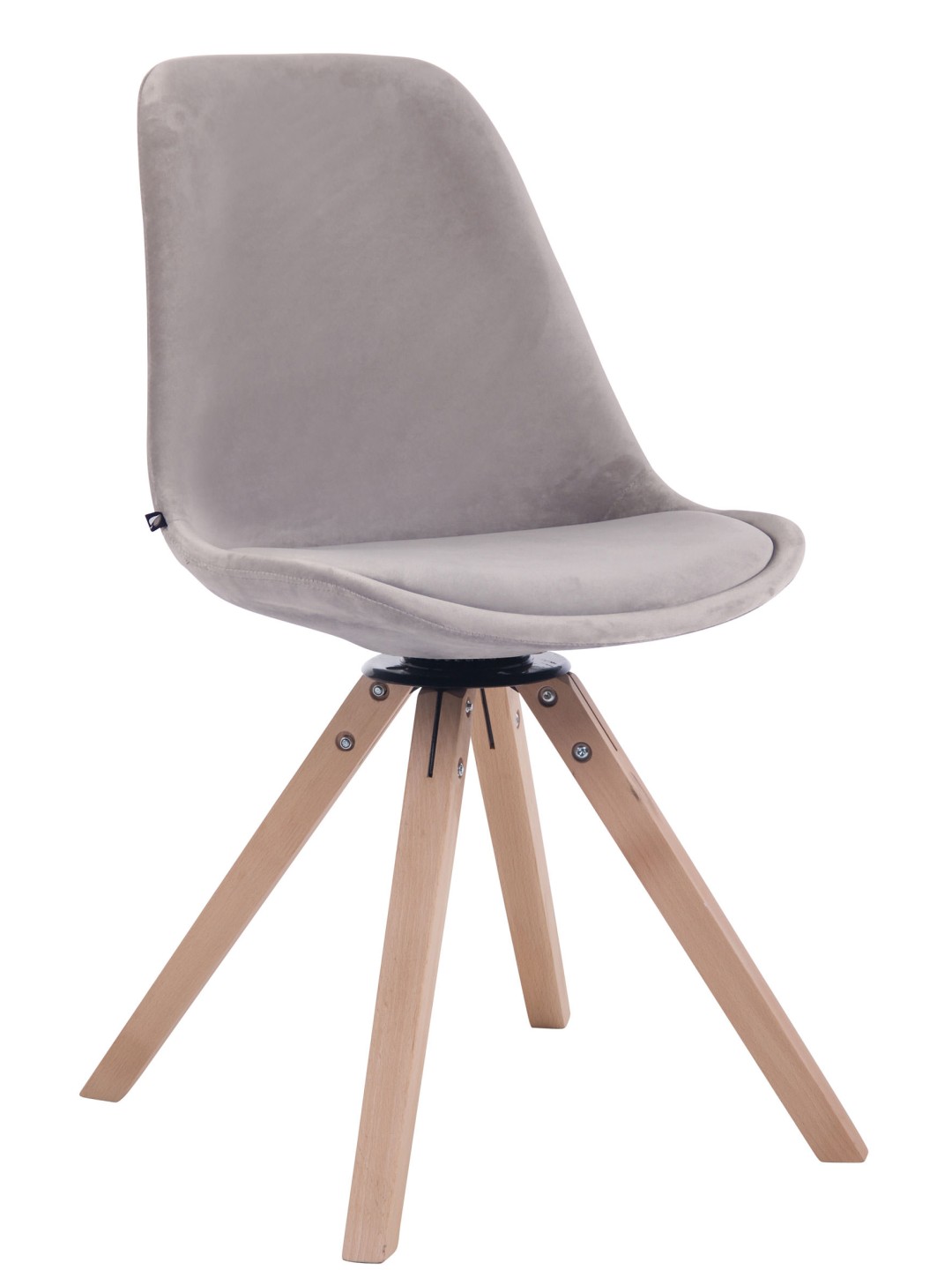 Étkezőszék Troyes bársony négyzet natúr, szürke