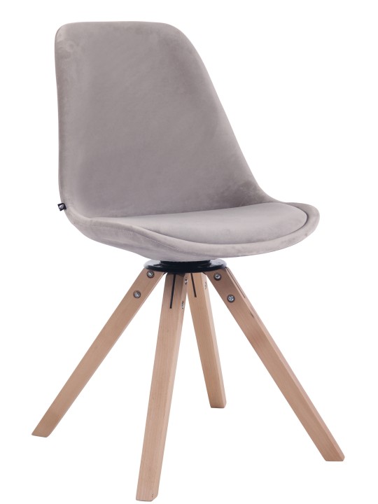 Étkezőszék Troyes bársony négyzet natúr, szürke