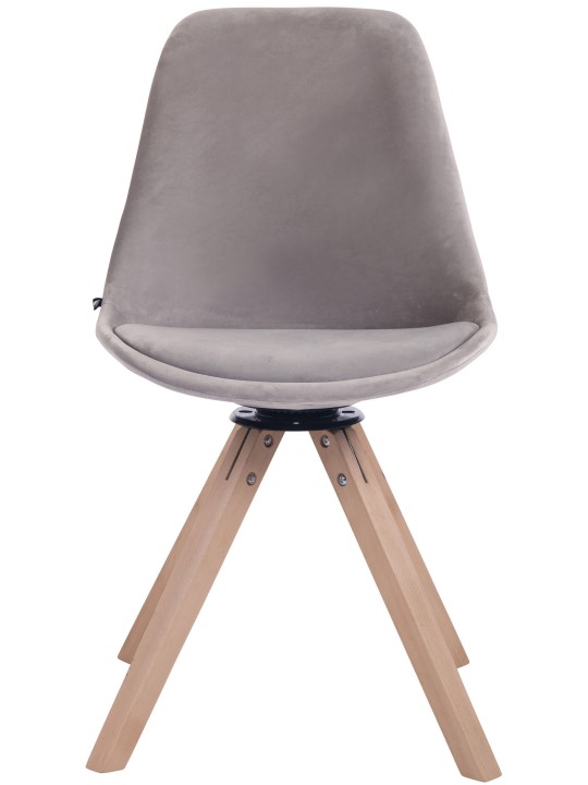 Étkezőszék Troyes bársony négyzet natúr, szürke