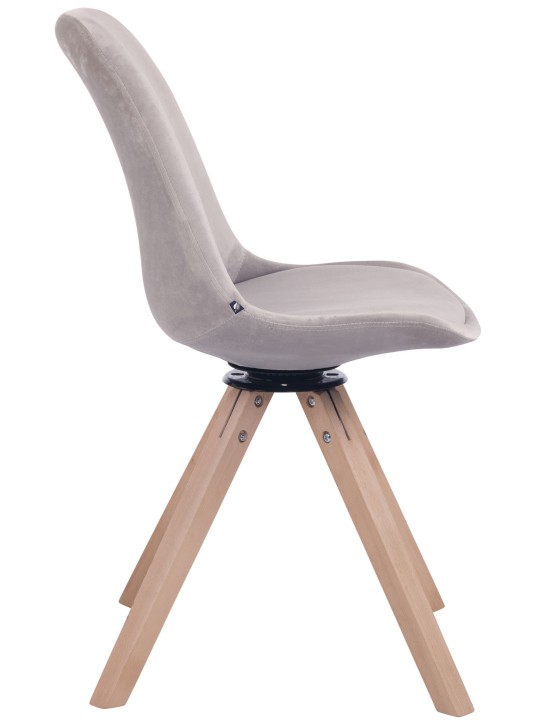 Étkezőszék Troyes bársony négyzet natúr, szürke