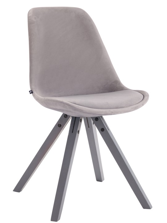 Toulouse bársony négyzet alakú látogatói szék, szürke