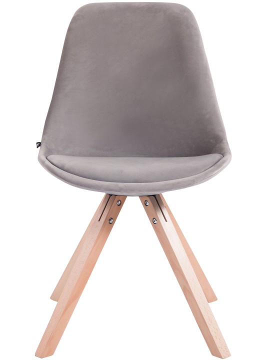 Látogatószék Toulouse bársony négyzet natúr, szürke