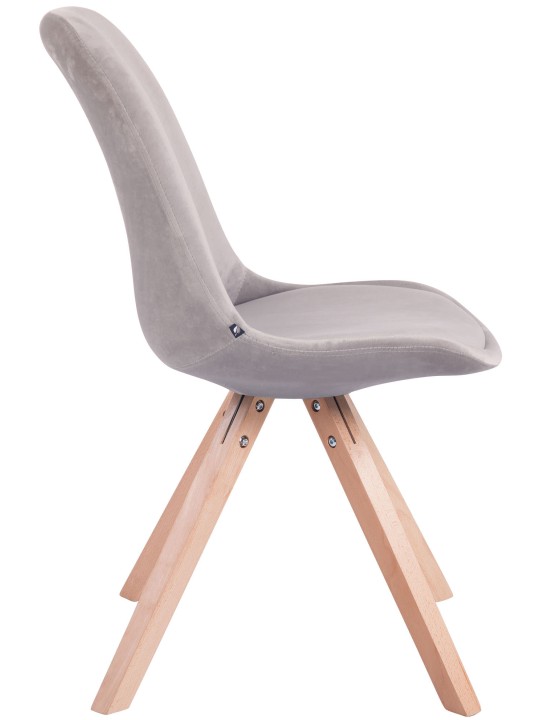 Látogatószék Toulouse bársony négyzet natúr, szürke