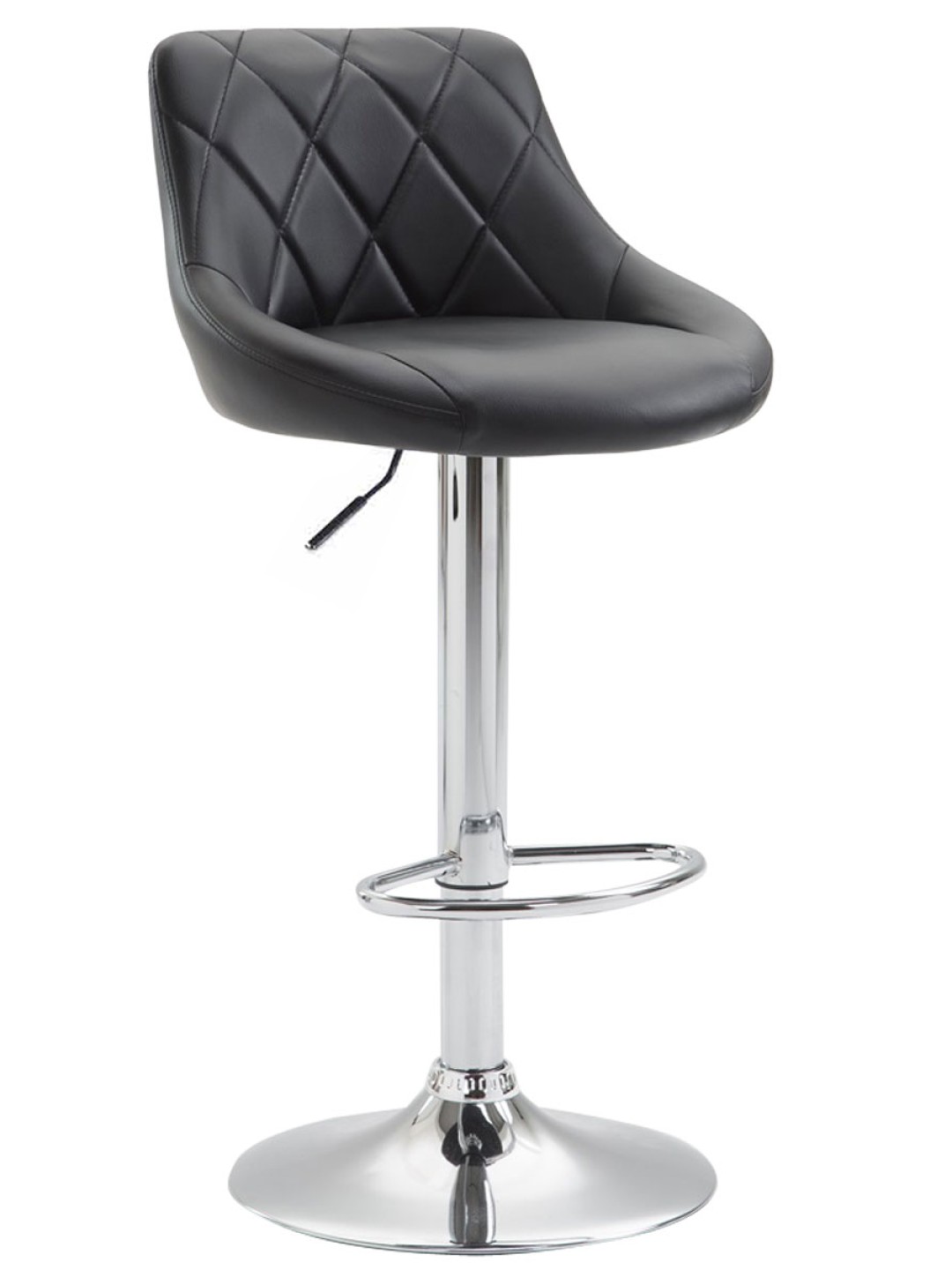 Bárszék Lazio műbőr króm, fekete