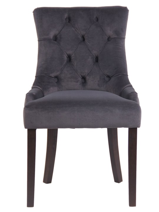 Étkezőszék Aberdeen bársony antik, sötétszürke