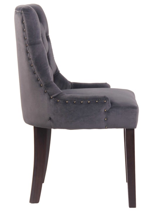 Étkezőszék Aberdeen bársony antik, sötétszürke