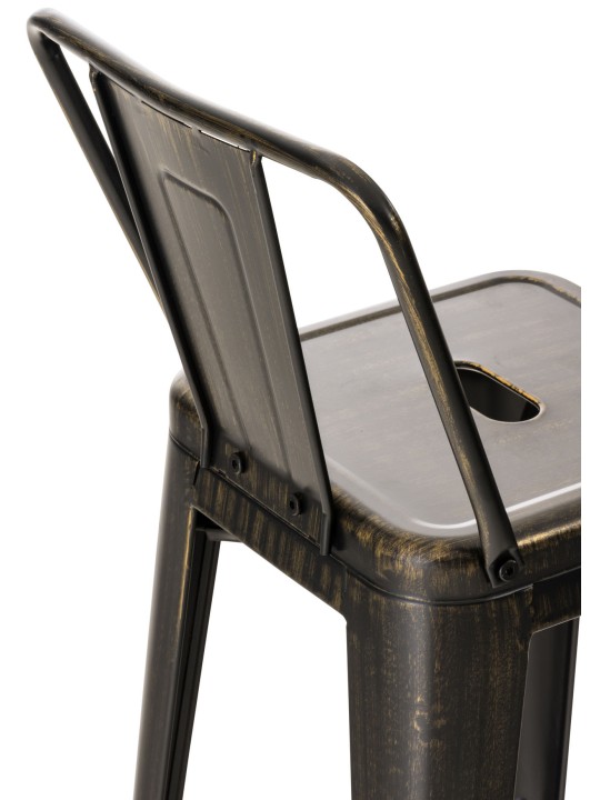 Kőműves bárszék antik, fekete-arany Kőműves bárszék antik, fekete-arany