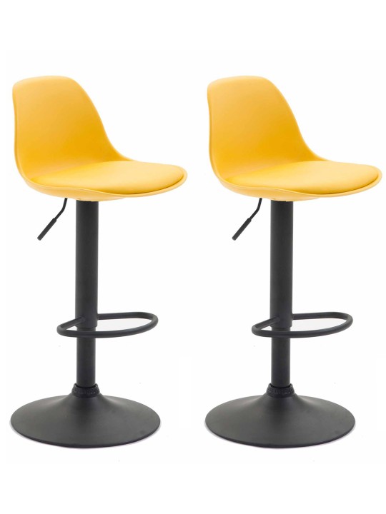 2 db Kiel műanyag bárszék készlet, sárga