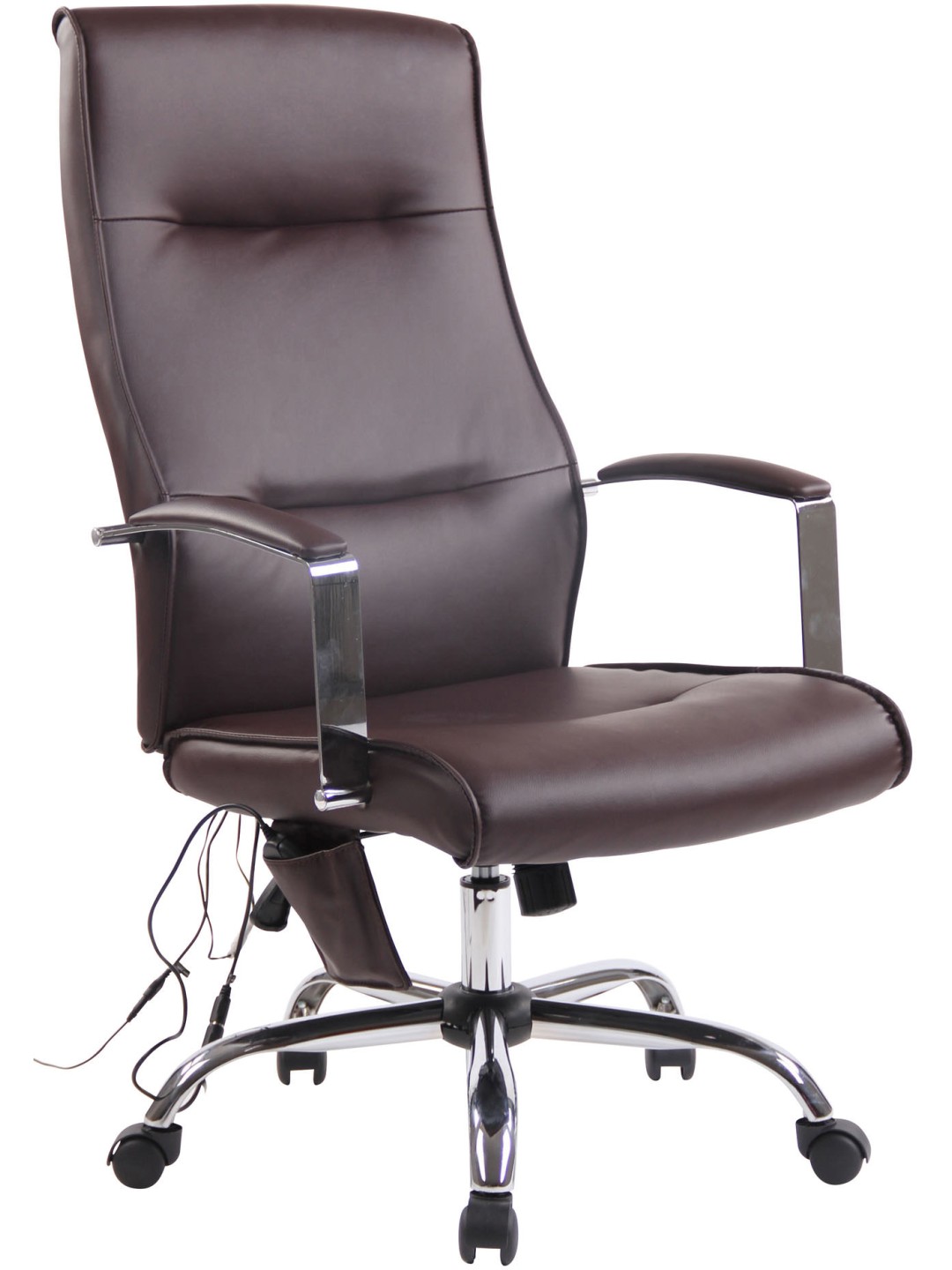 Portland műbőr irodai szék masszázs funkcióval, barna