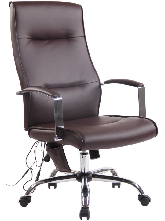 Portland műbőr irodai szék masszázs funkcióval, barna