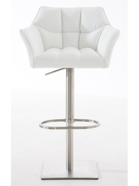 2 db bárszék szett Damaso műbőr rozsdamentes acél, fehér