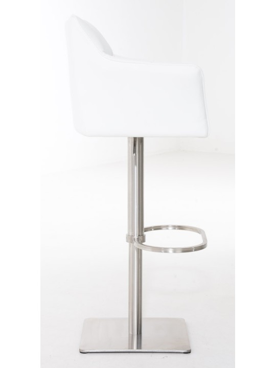 2 db bárszék szett Damaso műbőr rozsdamentes acél, fehér
