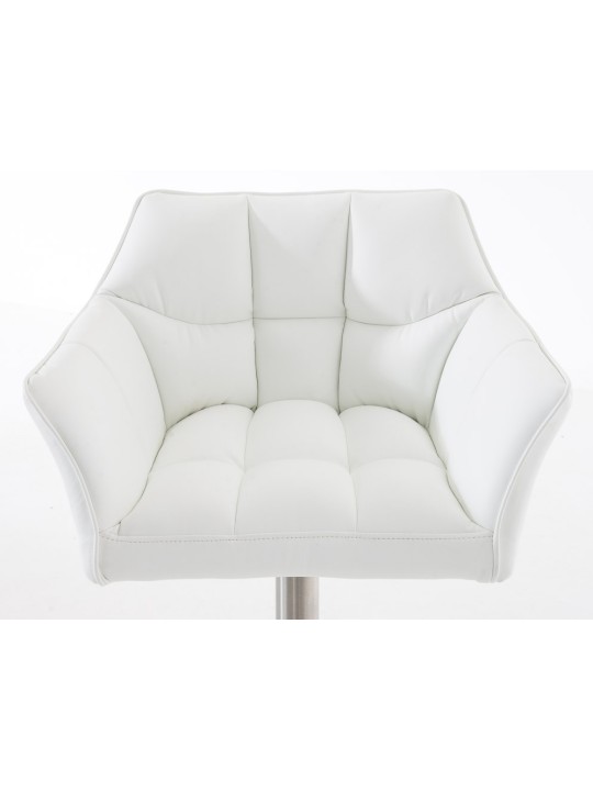 2 db bárszék szett Damaso műbőr rozsdamentes acél, fehér