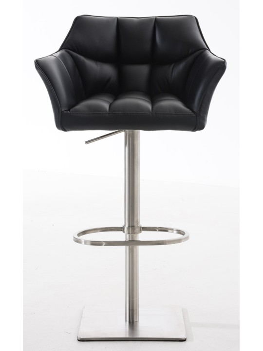 2 db bárszék szett Damaso műbőr rozsdamentes acél, fekete