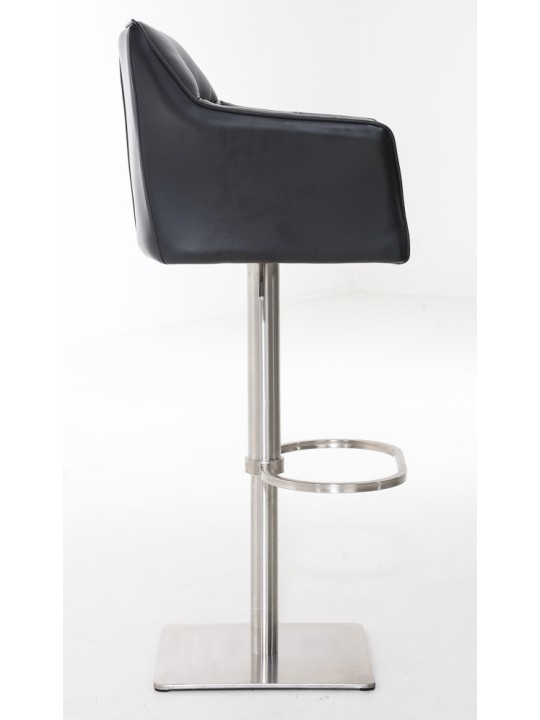 2 db bárszék szett Damaso műbőr rozsdamentes acél, fekete