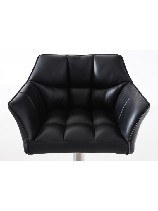 2 db bárszék szett Damaso műbőr rozsdamentes acél, fekete