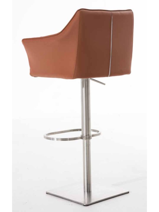 2 db bárszék szett Damaso műbőr rozsdamentes acél, világosbarna