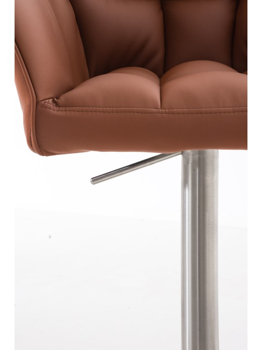 2 db bárszék szett Damaso műbőr rozsdamentes acél, világosbarna