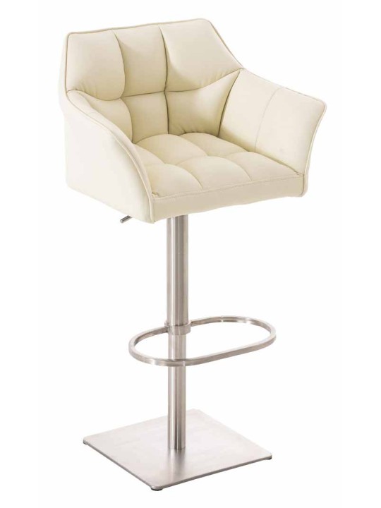 2 db bárszék szett Damaso műbőr rozsdamentes acél, krém 2 db bárszék szett Damaso műbőr rozsdamentes acél, krém