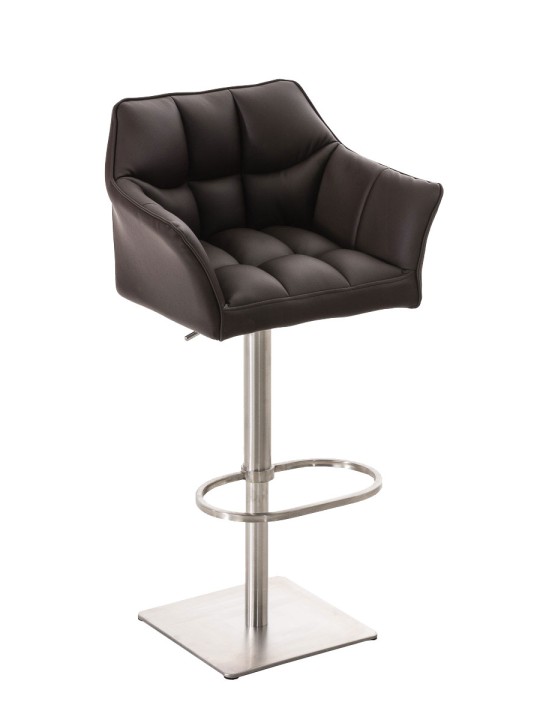 2 db bárszék szett Damaso műbőr rozsdamentes acél, barna