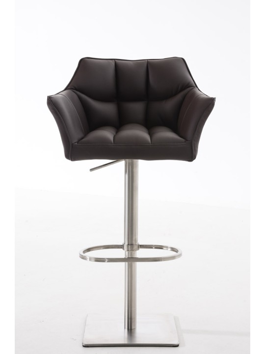 2 db bárszék szett Damaso műbőr rozsdamentes acél, barna