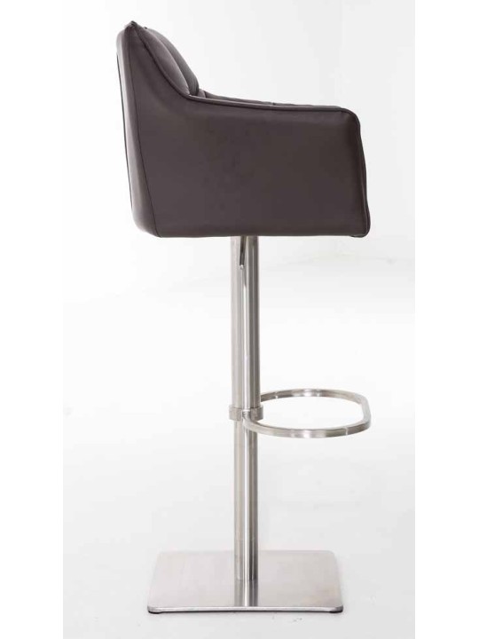 2 db bárszék szett Damaso műbőr rozsdamentes acél, barna