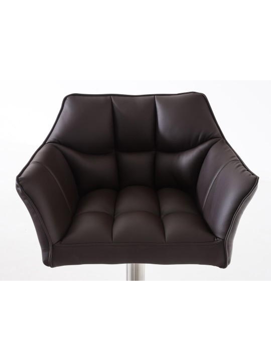 2 db bárszék szett Damaso műbőr rozsdamentes acél, barna