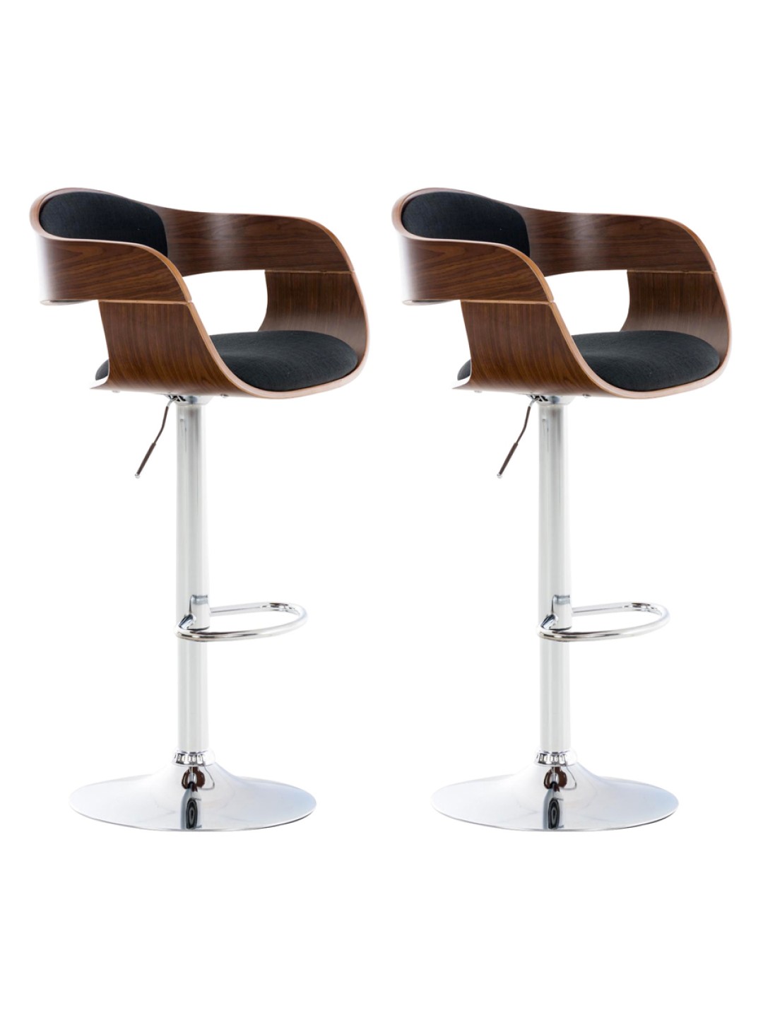 2 db Kingston C szövet bárszék készlet, dió/fekete