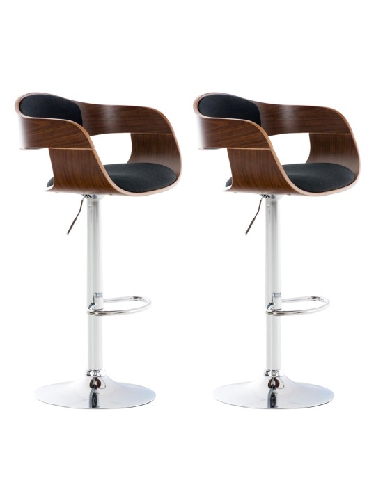 2 db Kingston C szövet bárszék készlet, dió/fekete