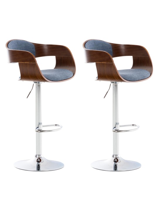 2 db Kingston C szövet bárszék készlet, dió/kék 2 db Kingston C szövet bárszék készlet, dió/kék