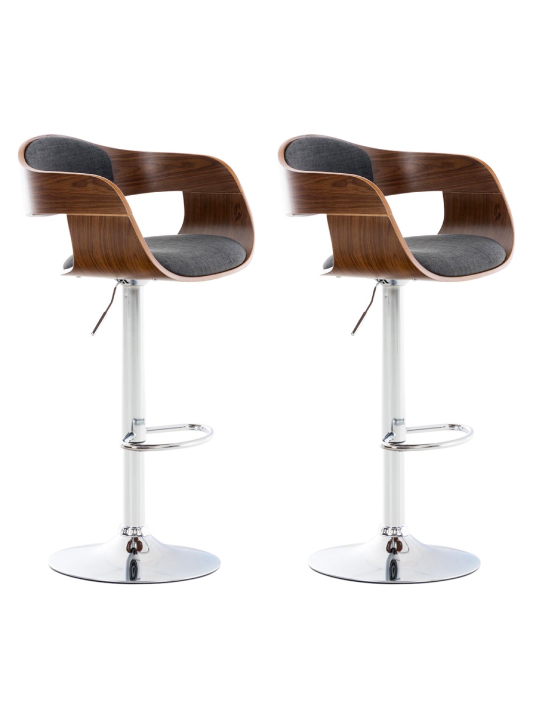 2 db Kingston C szövet bárszék készlet, dió/sötétszürke