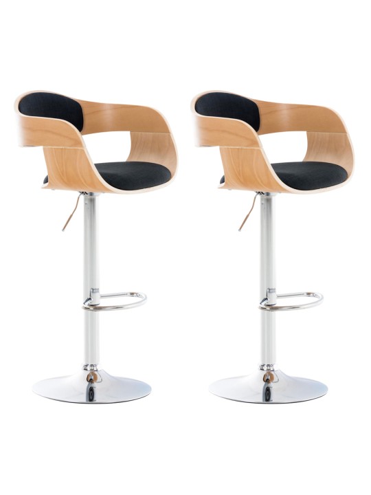 2 db Kingston C szövet bárszék készlet, natúr/fekete