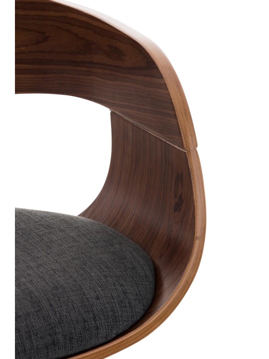 2 db Kingston C szövet bárszék készlet, dió/sötétszürke