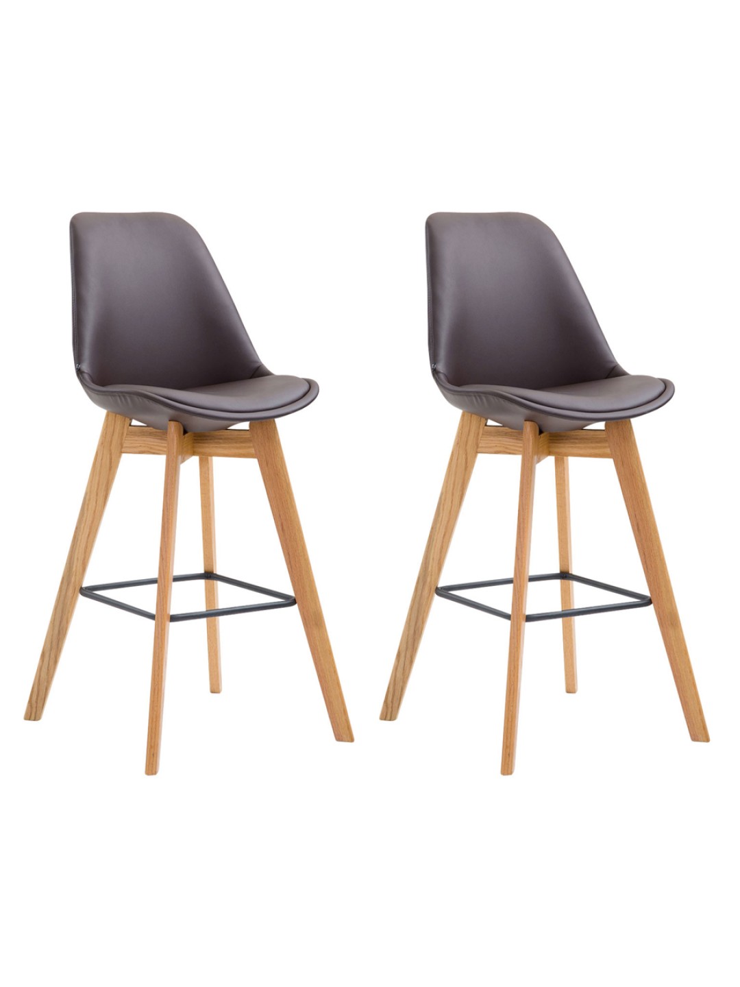 2 db-os bárszék Metz natúr műbőr szett, barna