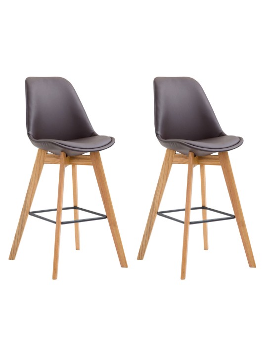 2 db-os bárszék Metz natúr műbőr szett, barna