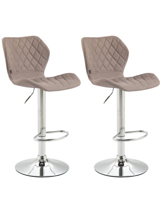 2 db bárszék szett parafa szövet króm, taupe
