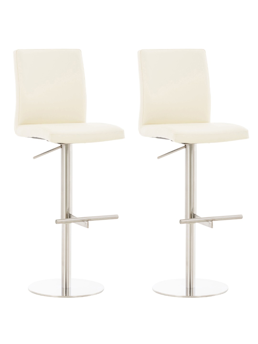2 db bárszék szett, Cadiz műbőr rozsdamentes acél, krém