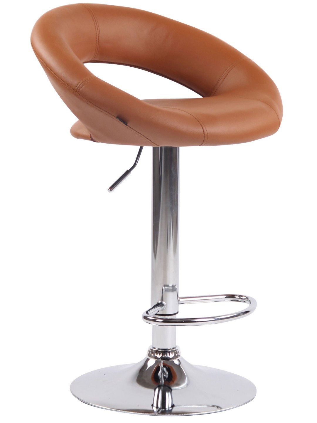 Bárszék Olinda műbőr króm, világosbarna